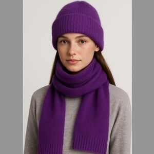 Ichi purple soft hat and scarf coordinated set NWT